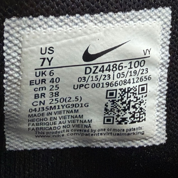 Nike Zoom Freak 5 GS Oreo White Black Blue DZ4486-100 Kids Size 7Y / Women 8.5 - Picture 7 of 7